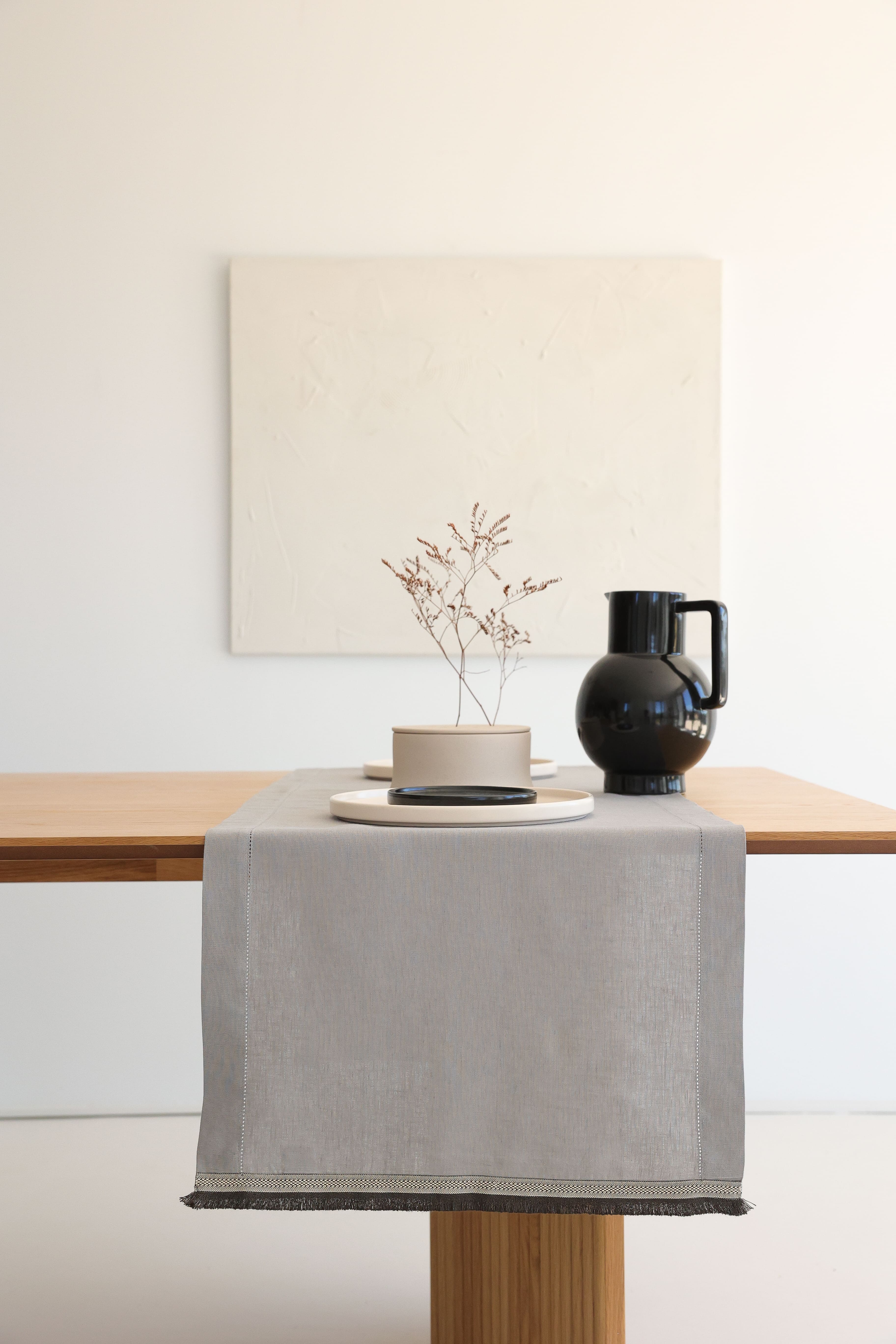 KM Home Collection-Oliva Keten Runner-Masa Örtüleri-3-Milagron.com