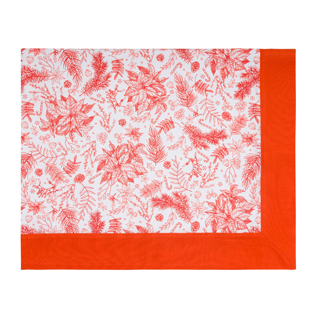 KM Home Collection-Turuncu Noel Desenli Masa Örtüsü-Masa Örtüleri-1-Milagron.com
