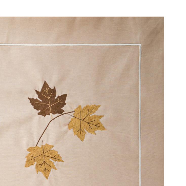 KM Home Collection-Yaprak İşlemeli Pamuk Masa Örtüsü-Masa Örtüleri-3-Milagron.com