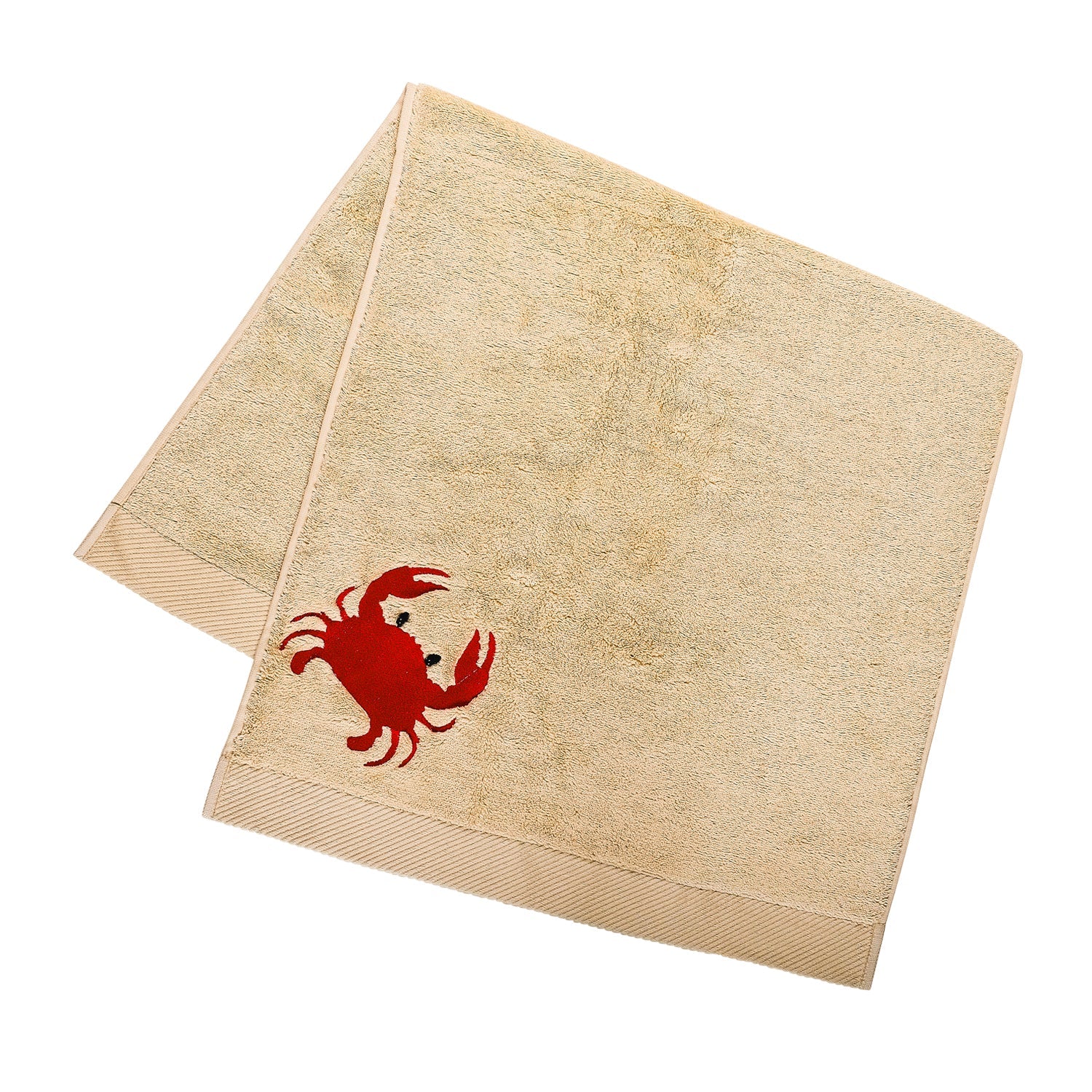 KM Home Collection-Yengeç İşlemeli Pamuk Yüz Havlusu-Havlu & Peştamal-1-Milagron.com