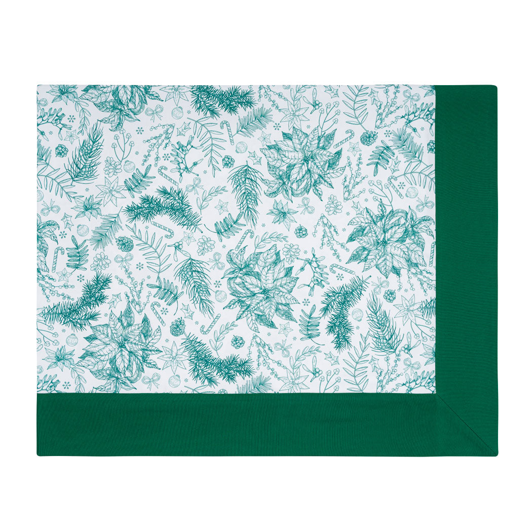 KM Home Collection-Yeşil Noel Desenli Masa Örtüsü-Masa Örtüleri-1-Milagron.com