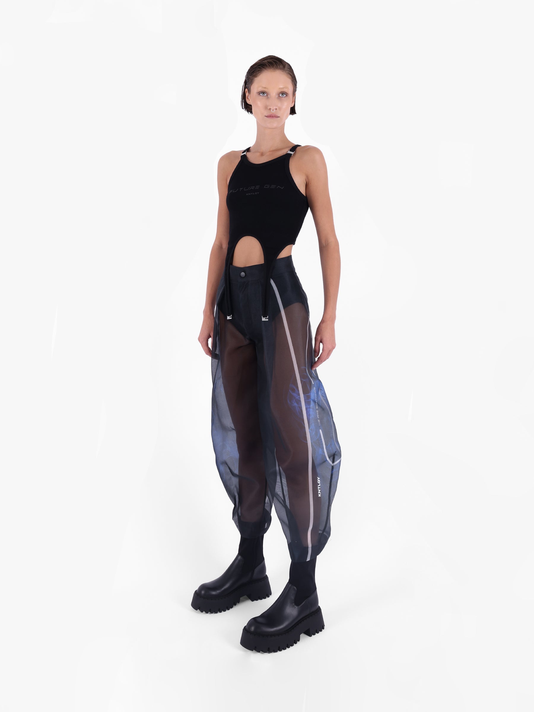 Kntlgy Black Halter Neck T-Shirt