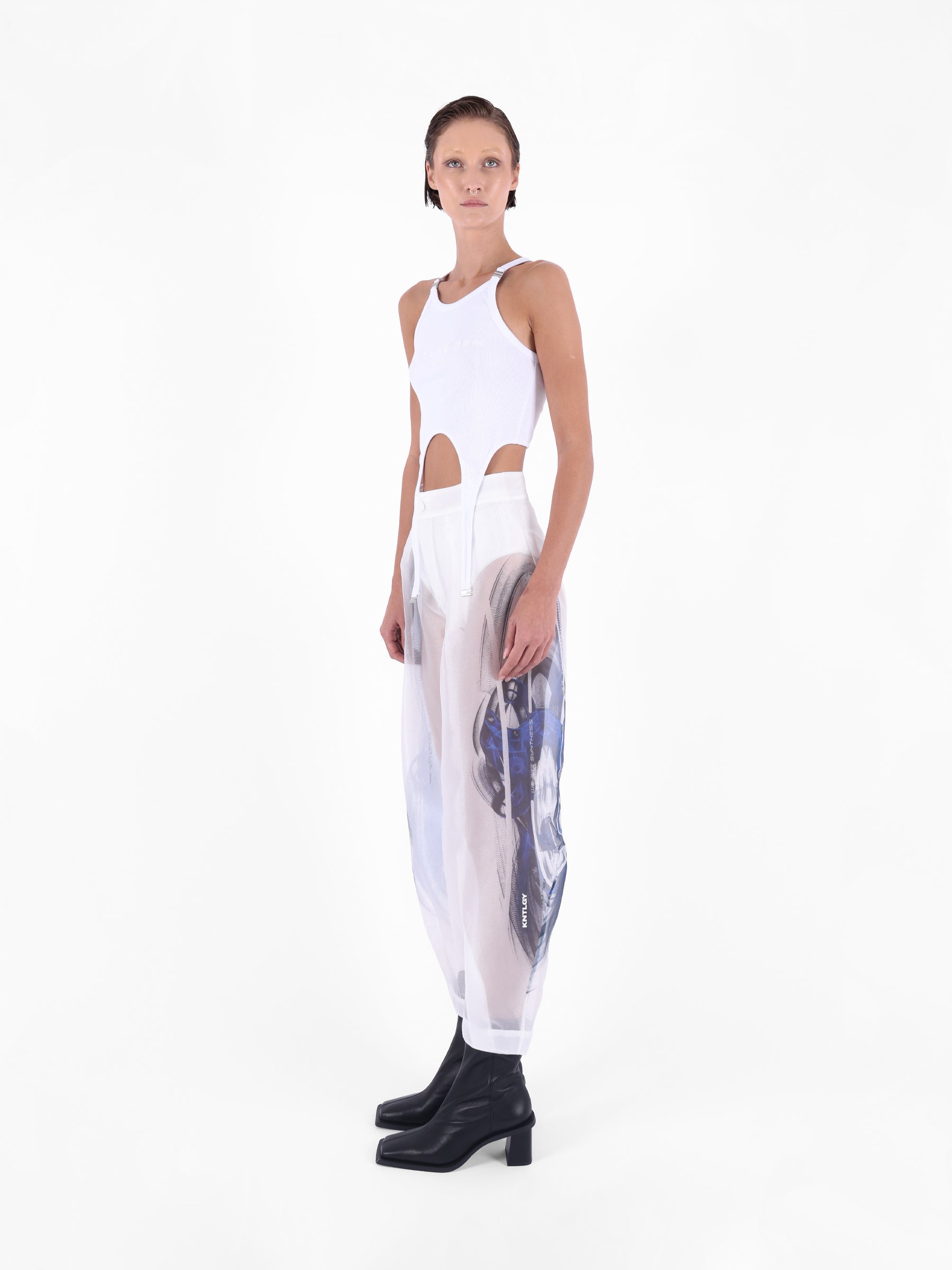 Kntlgy White Halter Neck T-Shirt