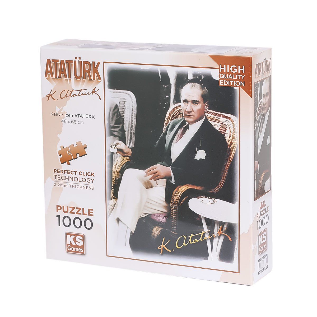 KS Puzzle-Kahve İçen Atatürk 1000 Parça Puzzle-Puzzle-1-Milagron.com