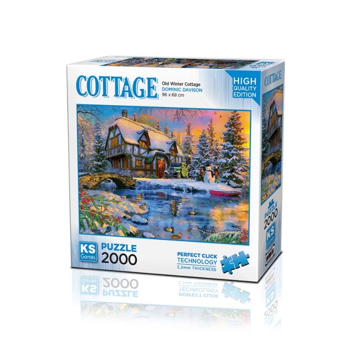 KS Puzzle-Old Winter Cottage 2000 Parça Puzzle-Puzzle-1-Milagron.com