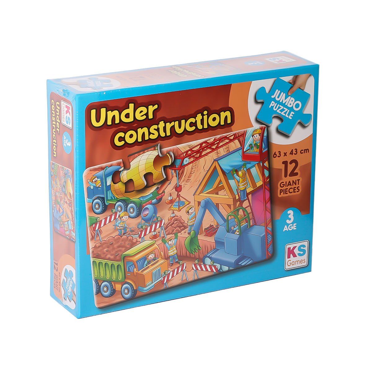 KS Puzzle-Under Construction Jumbo Puzzle 12 Parça-Oyuncak-1-Milagron.com