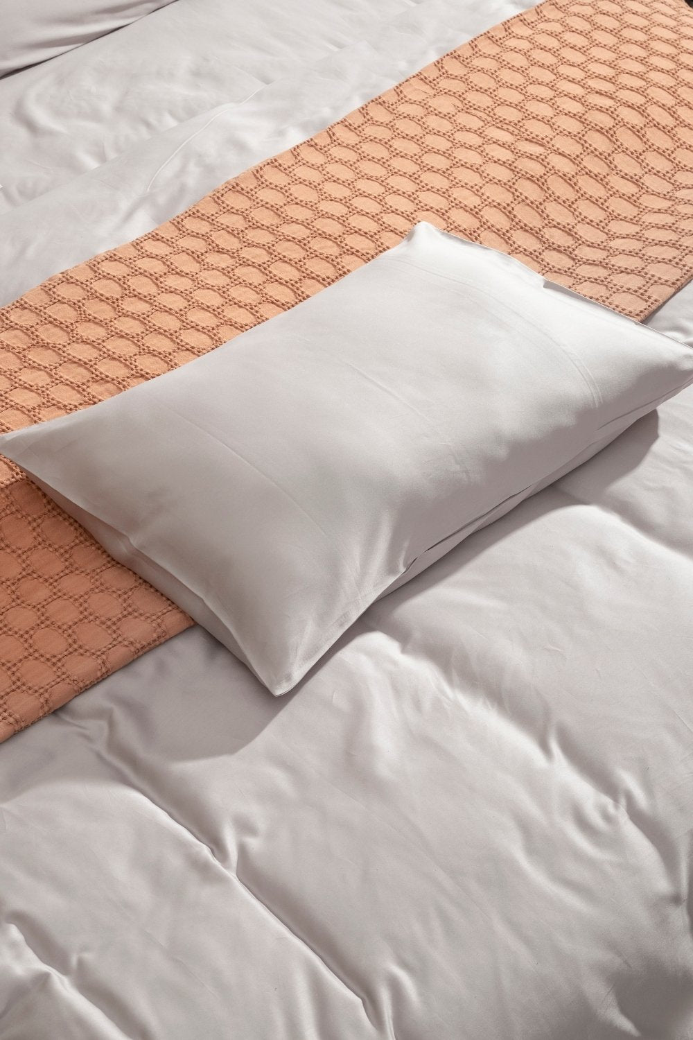 Kaay-Kaay Pamuk Saten Yastık Kılıfı Dahil Lastikli Çarşaf Seti 160x200 Çift Kişilik Gri-Nevresim Takımı-2-Milagron.com