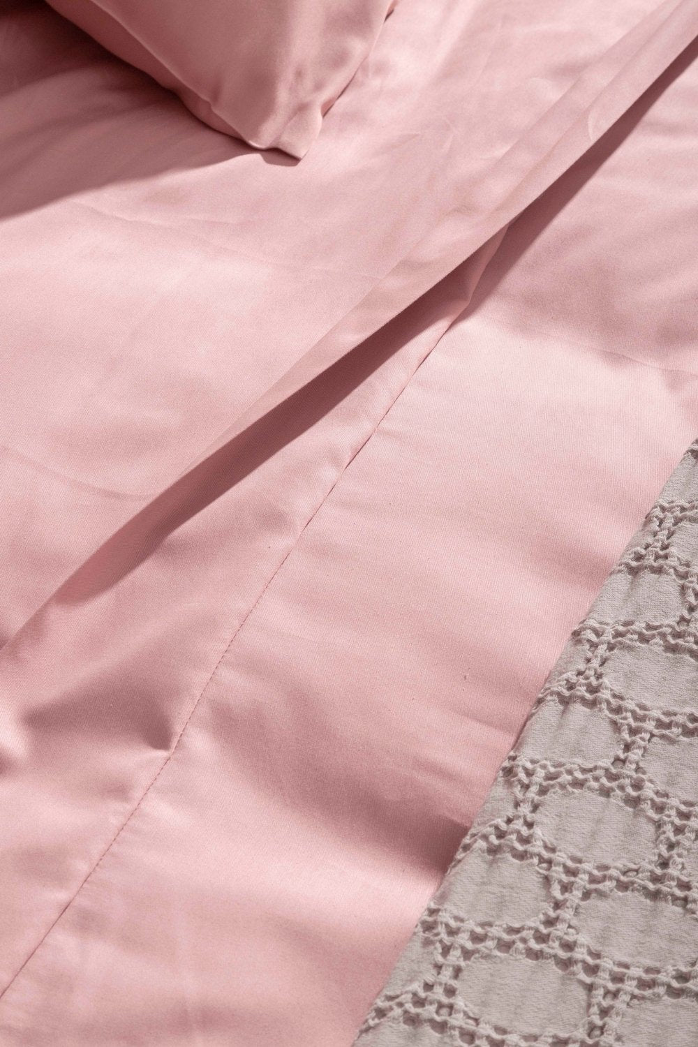 Kaay-Kaay Pamuk Saten Yastık Kılıfı Dahil Nevresim Seti 160x220 Tek Kişilik Pembe-Nevresim Takımı-3-Milagron.com