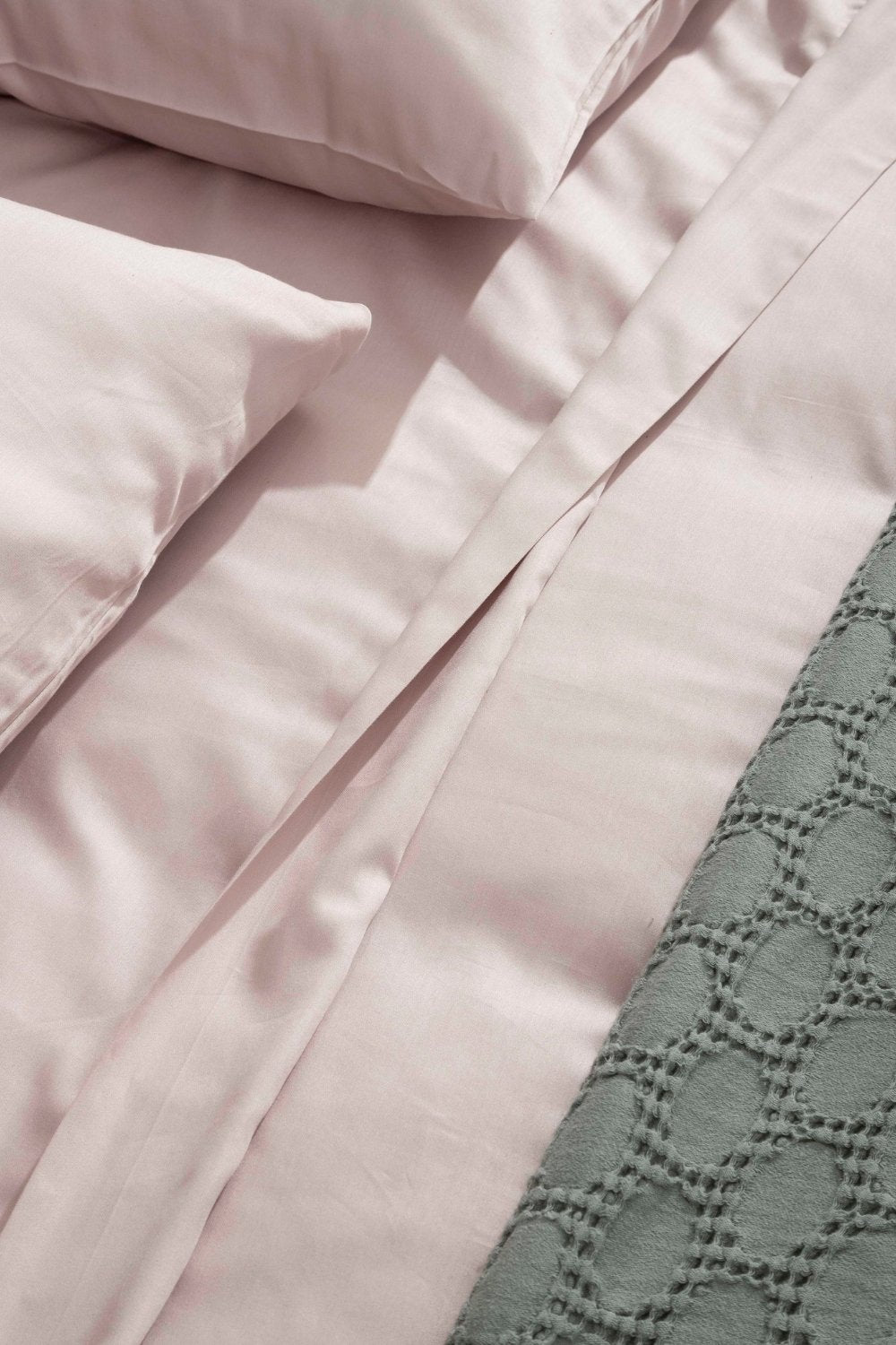 Kaay-Kaay Pamuk Saten Yastık Kılıfı Dahil Nevresim Seti 160x220 Tek Kişilik Pudra-Nevresim Takımı-2-Milagron.com