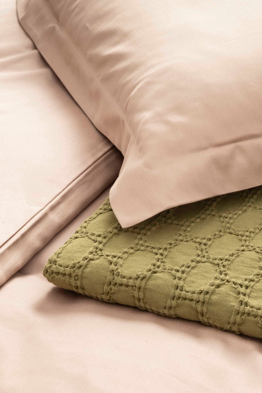 Kaay-Kaay Pamuk Saten Yastık Kılıfı Dahil Nevresim Seti 160x220 Tek Kişilik Vizon-Nevresim Takımı-2-Milagron.com