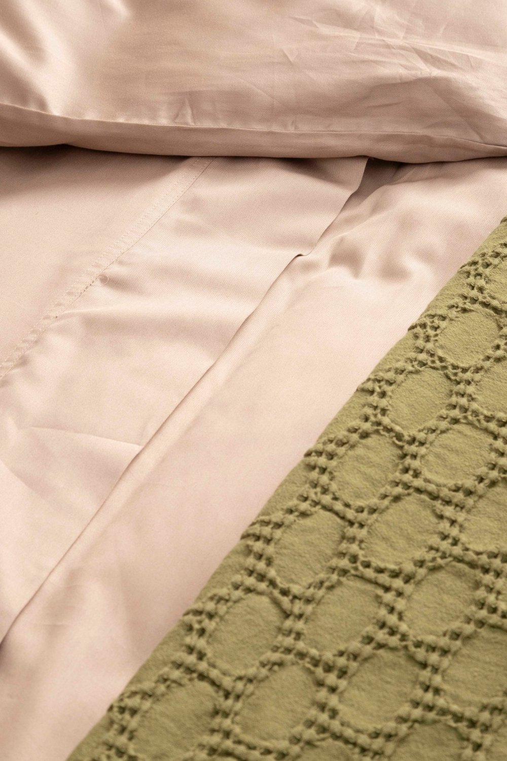 Kaay-Kaay Pamuk Saten Yastık Kılıfı Dahil Nevresim Seti 200x220 Çift Kişilik Vizon-Nevresim Takımı-4-Milagron.com