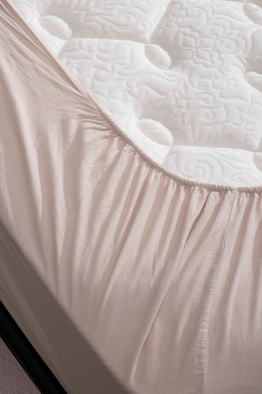 Kaay-Kaay Premium Lastikli Çarşaf Dahil Nevresim Takımı 200x220 Çift Kişilik Ekru-Nevresim Takımı-7-Milagron.com