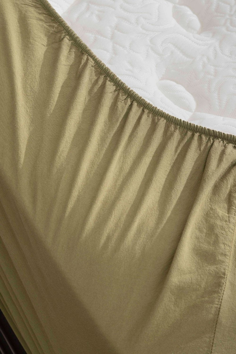 Kaay-Kaay Premium Lastikli Çarşaf Dahil Nevresim Takımı 200x220 Çift Kişilik Yağ Yeşili-Nevresim Takımı-7-Milagron.com