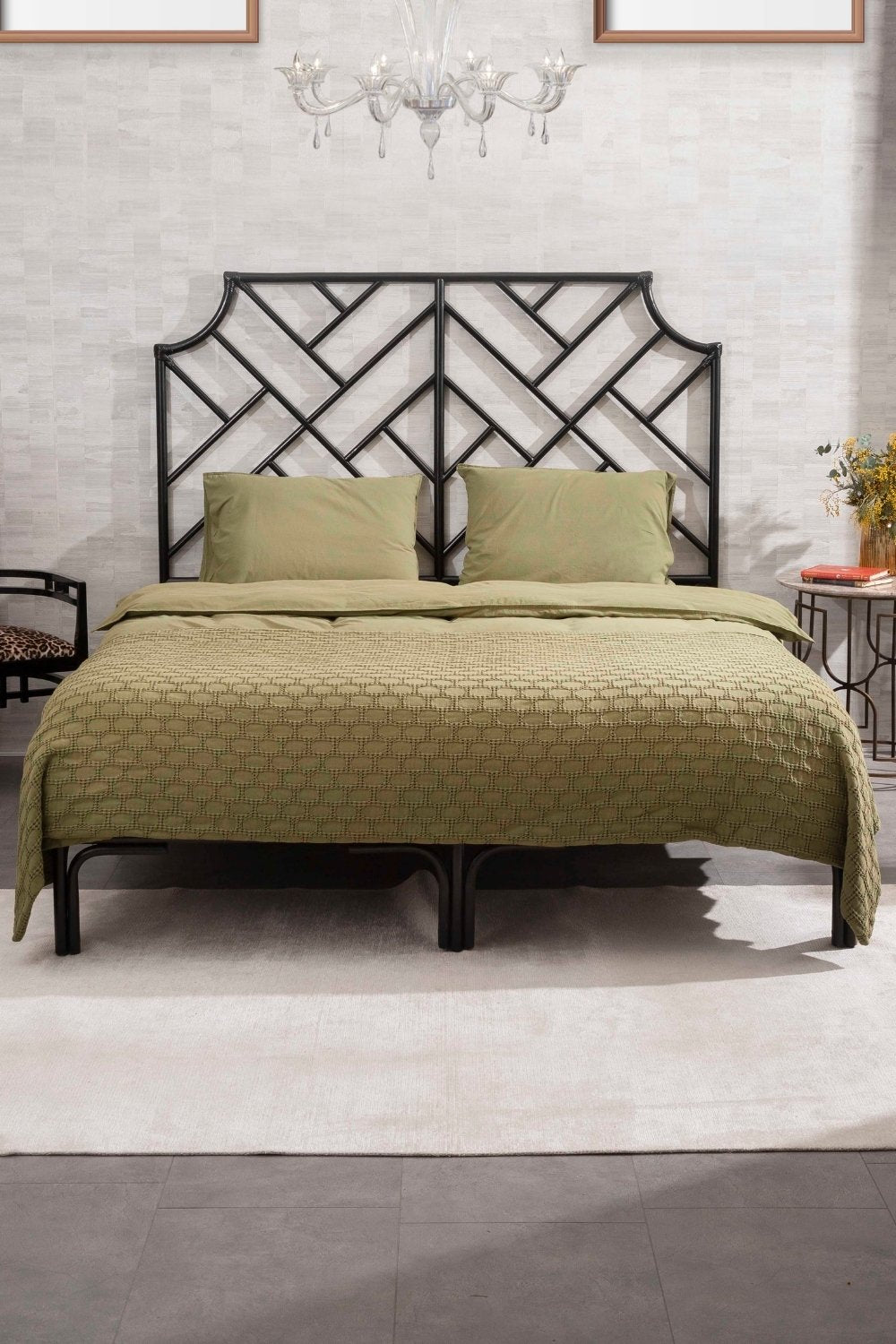 Kaay-Kaay Stone Wash Pike / Yatak Örtüsü 200x240 Çift Kişilik Yağ Yeşili-Pike-1-Milagron.com