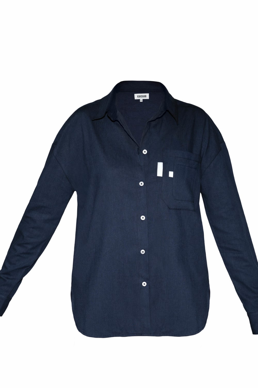 Kahshan-Navy 'saint' Women Oversize Linen Shirt-Gömlek-4-Milagron.com
