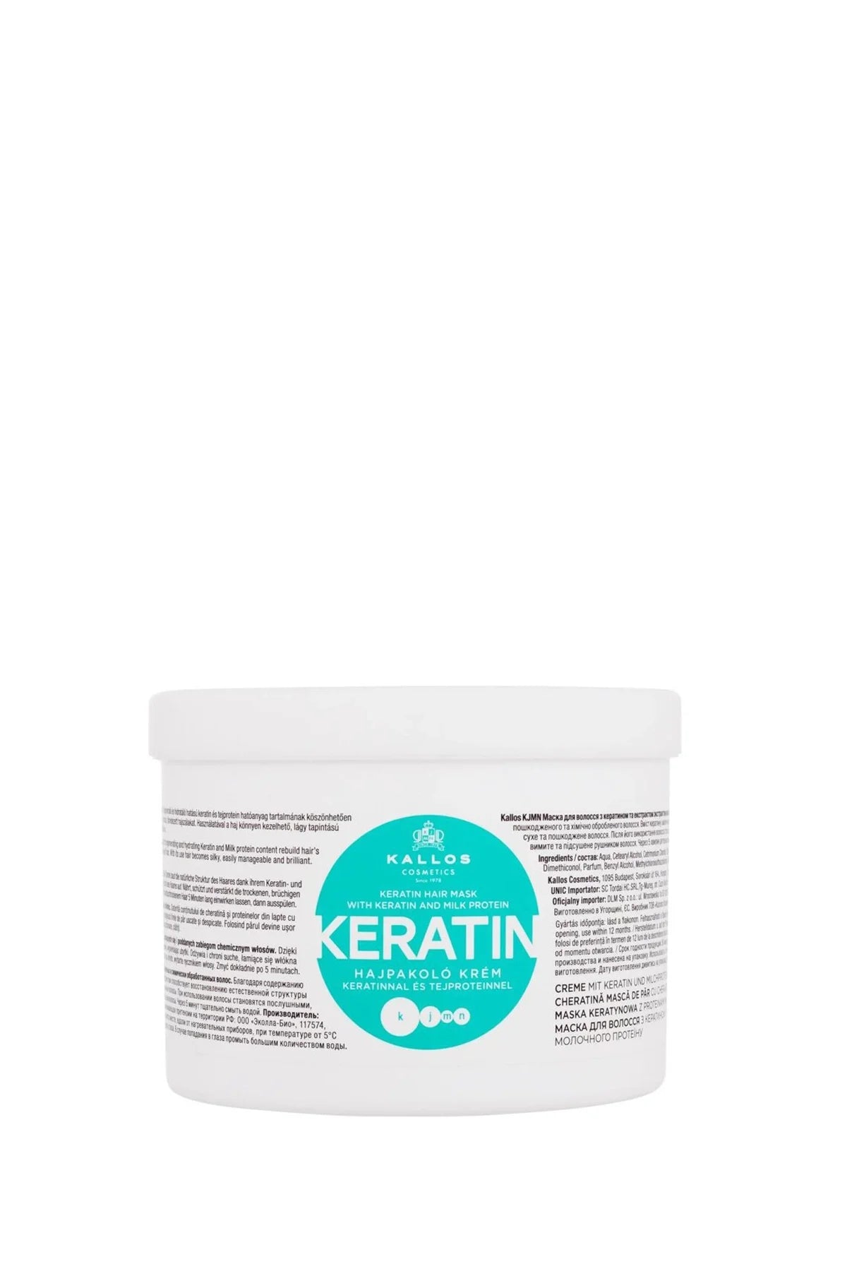 Kallos Cosmetics Keratin ve Süt Proteinli Saç Maskesi 500 ML