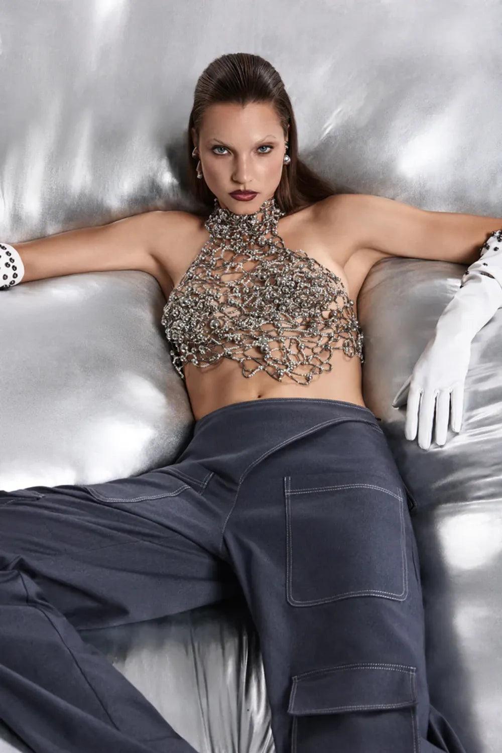 Khéla The Label-Crysalara Beaded Top-Top-1-Milagron.com