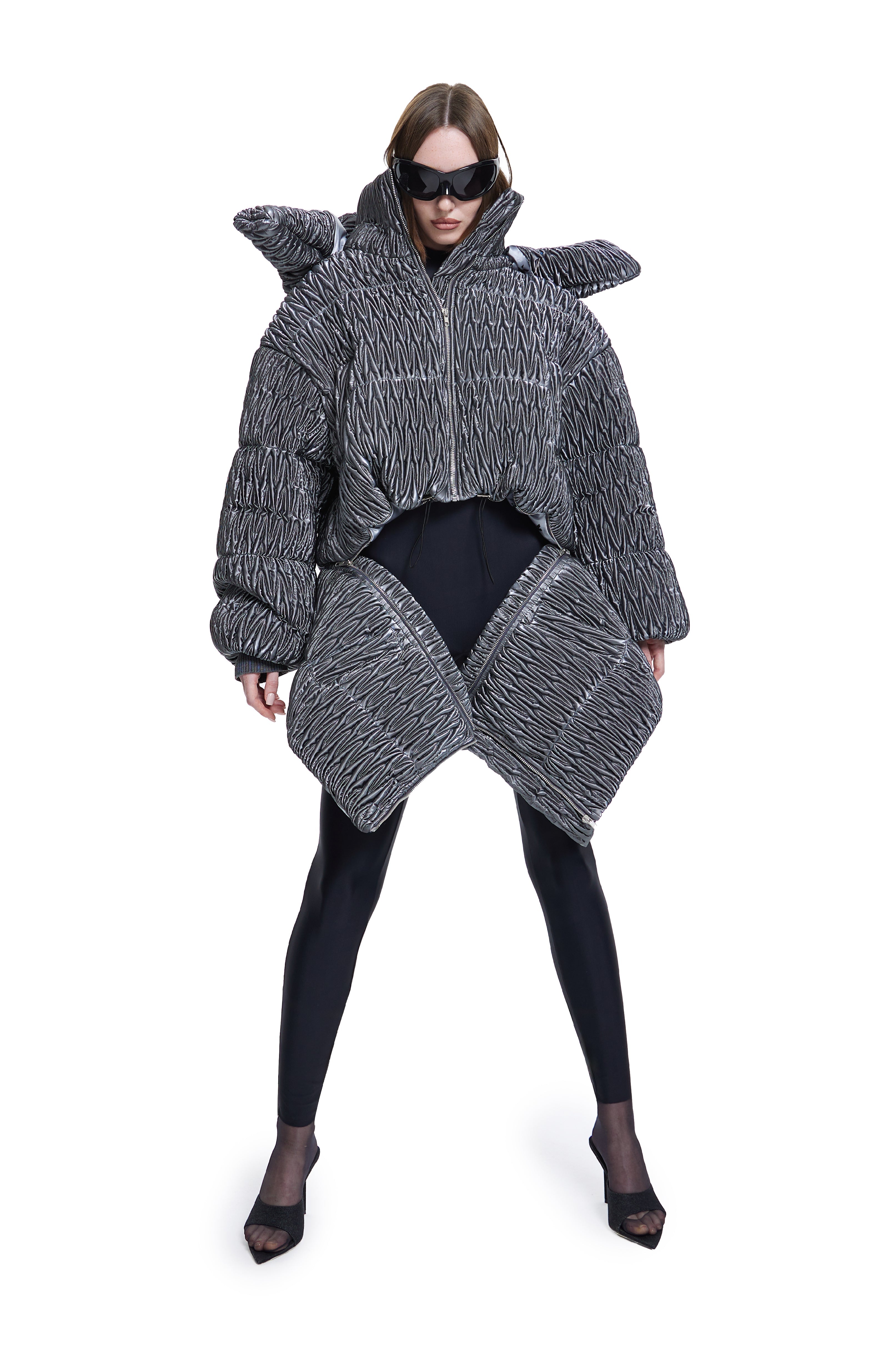 Khéla The Label-Khelan Puffer Jacket In Gray-Mont-2-Milagron.com