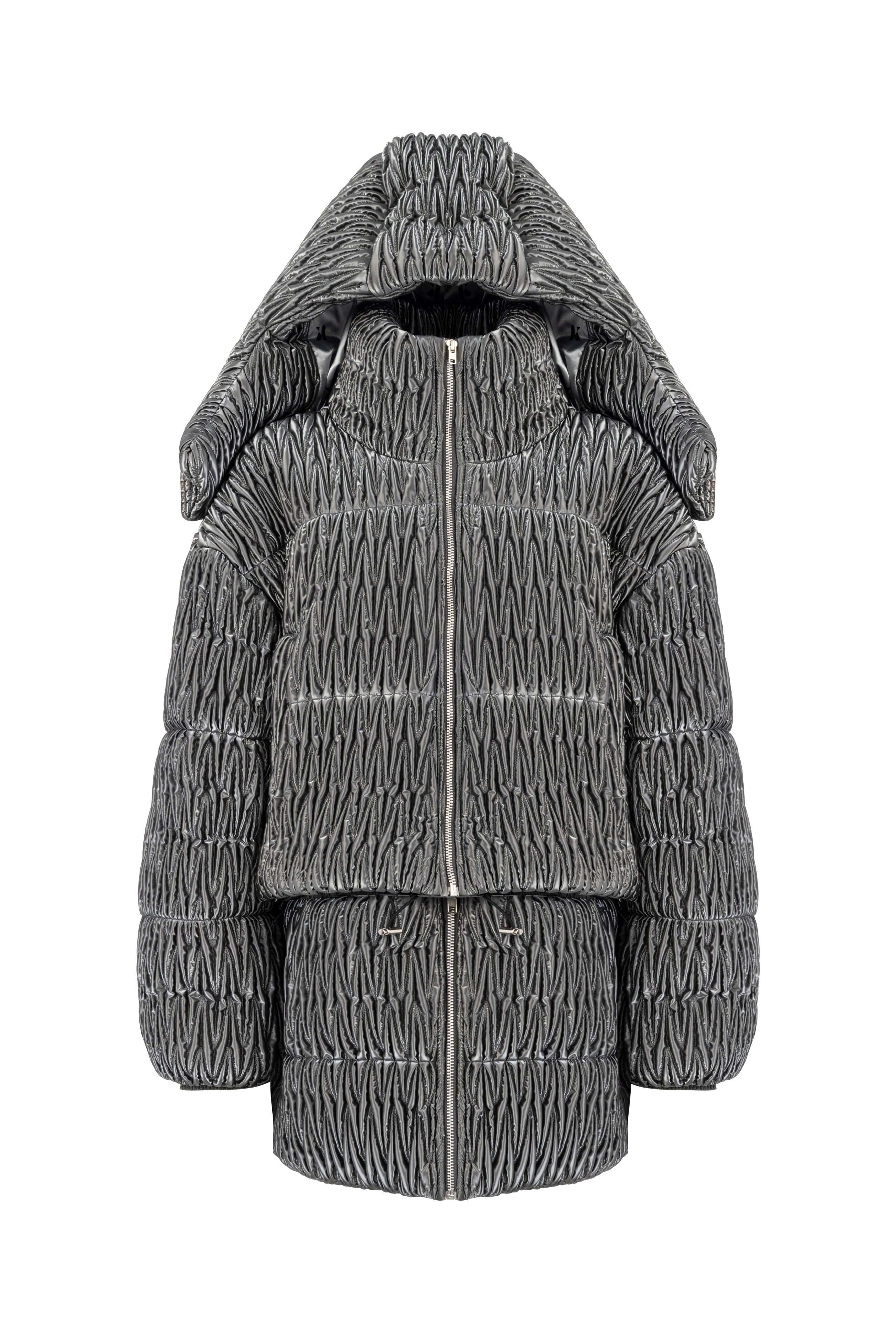 Khéla The Label-Khelan Puffer Jacket In Gray-Mont-1-Milagron.com
