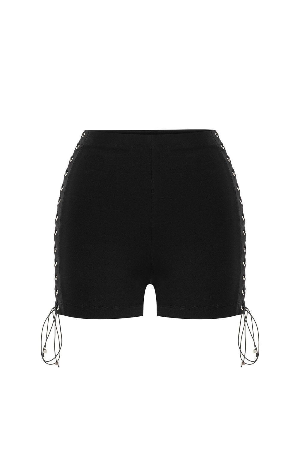 Khéla The Label-Obsession Shorts In Black-Şort-1-Milagron.com