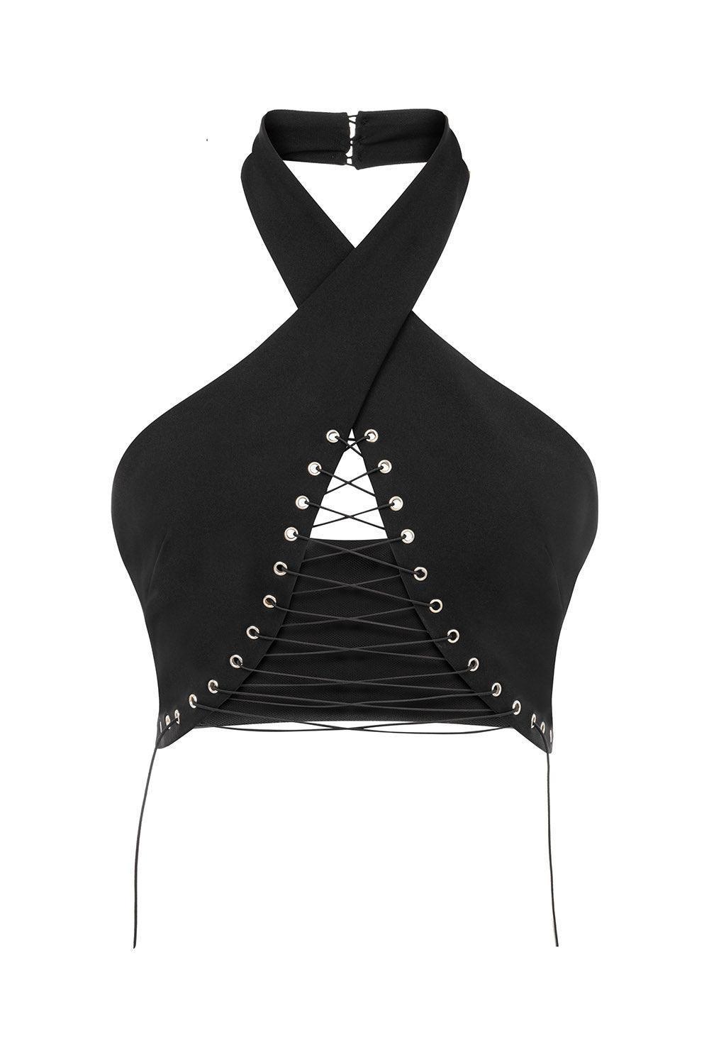 Khéla The Label-Scandalous Bandeu Top In Black-Top-1-Milagron.com