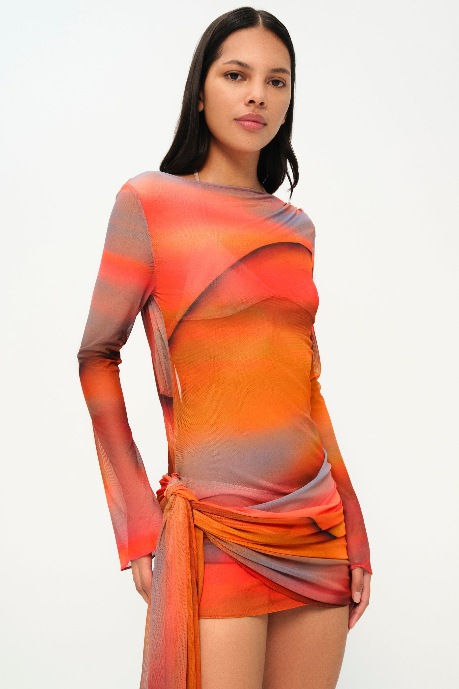 Khéla The Label-Wavelength Dress In Sunset Print-Elbise-2-Milagron.com