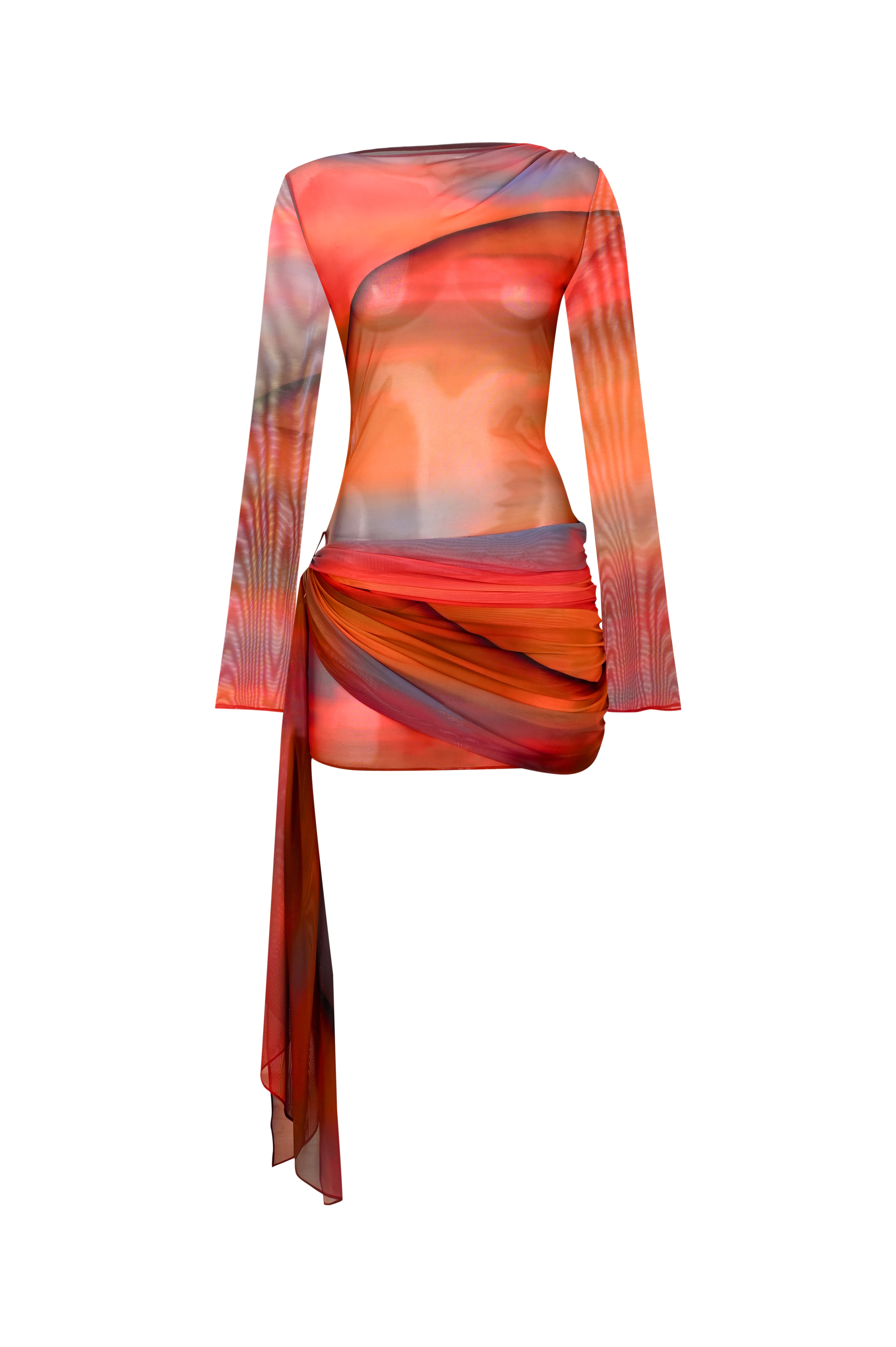 Khéla The Label-Wavelength Dress In Sunset Print-Elbise-4-Milagron.com