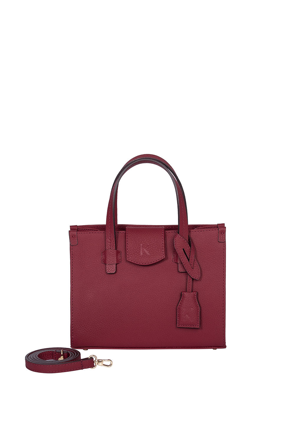 Khilios-Gabrielle Bordo Mini Deri El / Omuz Çantası -El Çantası-1-Milagron.com