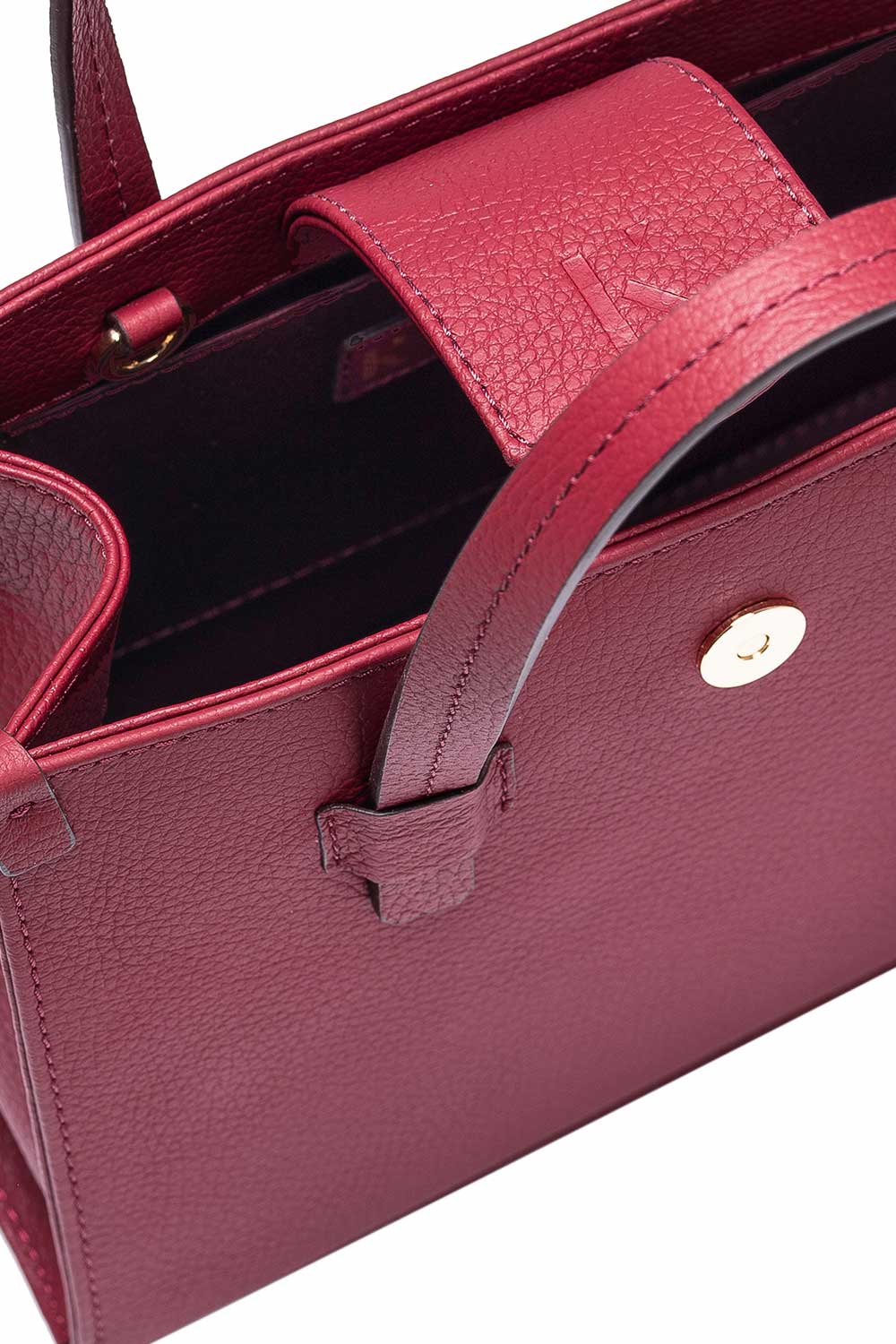 Khilios-Gabrielle Bordo Mini Deri El / Omuz Çantası -El Çantası-3-Milagron.com