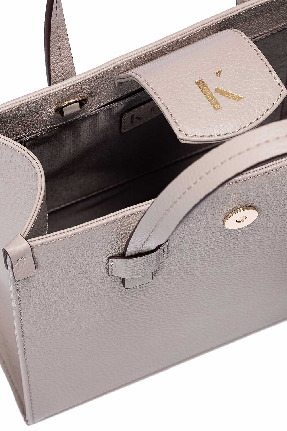 Khilios-Gabrielle Nude Mini Deri El / Omuz Çantası -El Çantası-3-Milagron.com