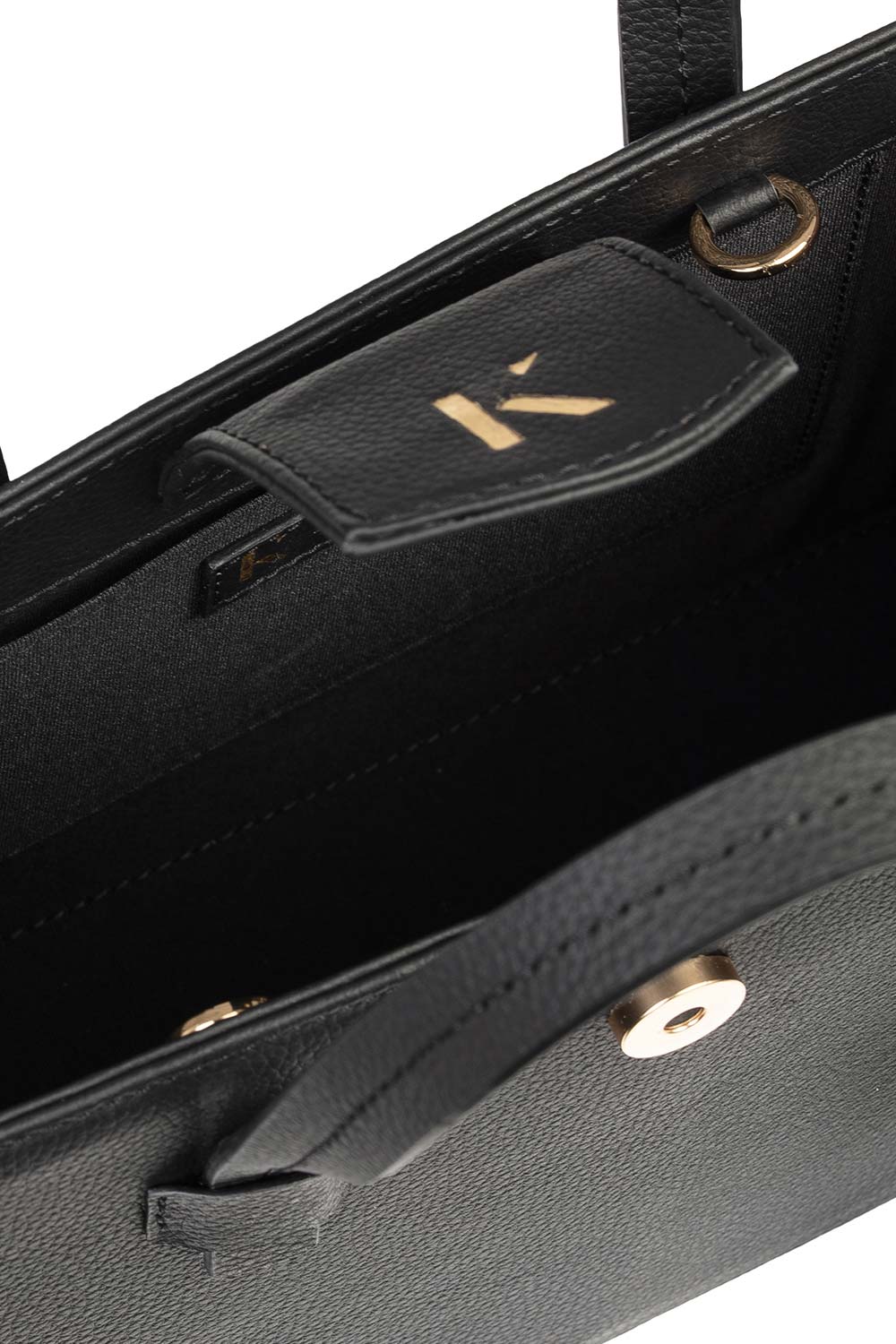 Khilios-Gabrielle Siyah Mini Deri El / Omuz Çantası -El Çantası-4-Milagron.com