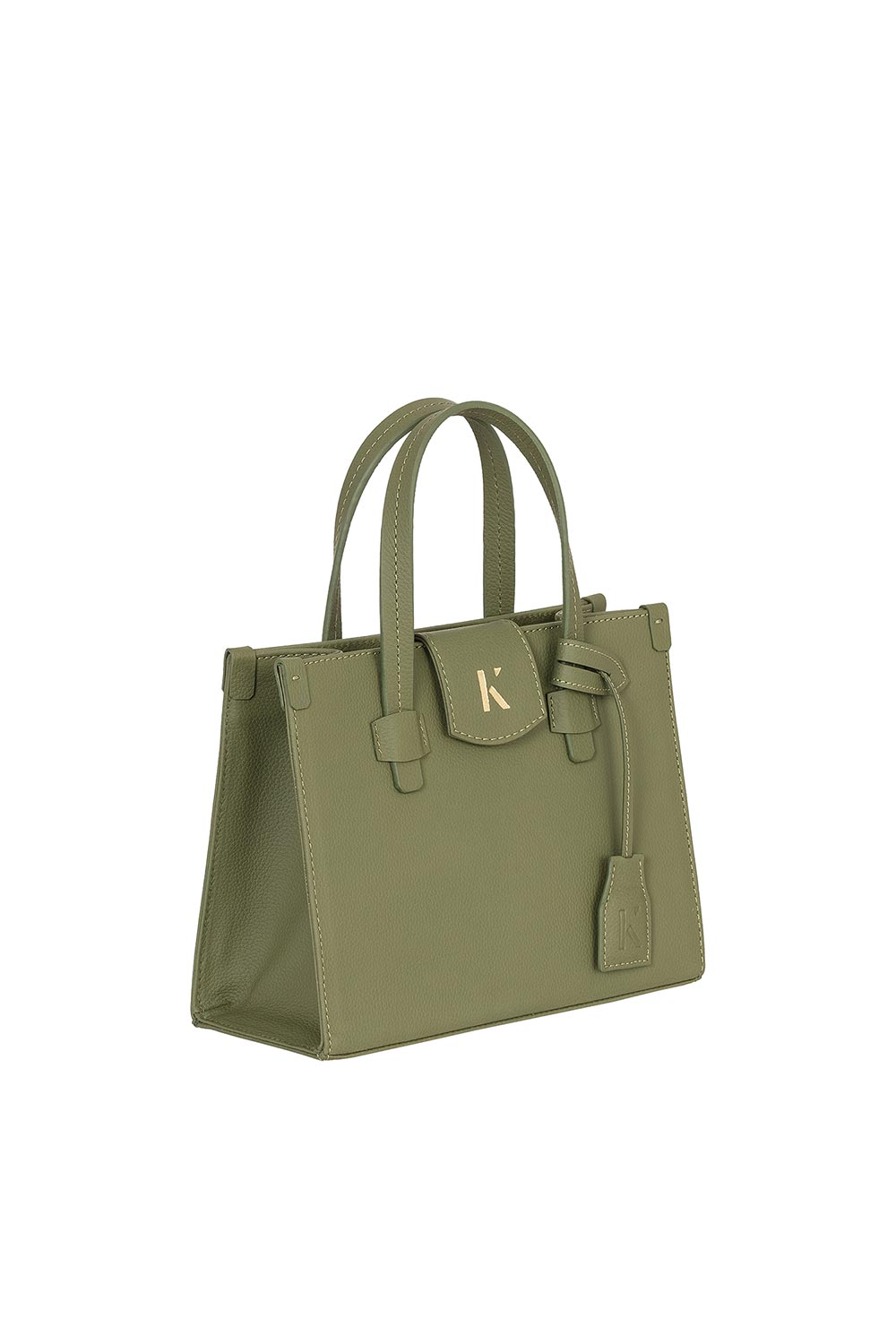 Khilios-Gabrielle Yeşil Mini Deri El / Omuz Çantası -El Çantası-4-Milagron.com