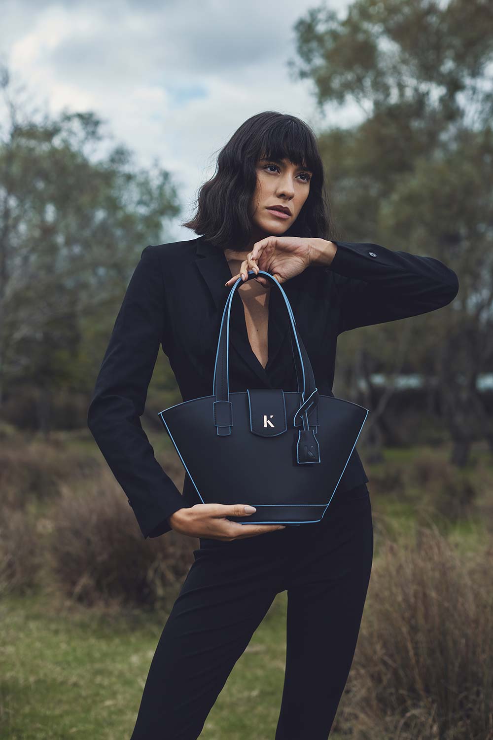 Khilios-Marla Tote Siyah Deri El /omuz Çantası-Omuz Çantası-2-Milagron.com