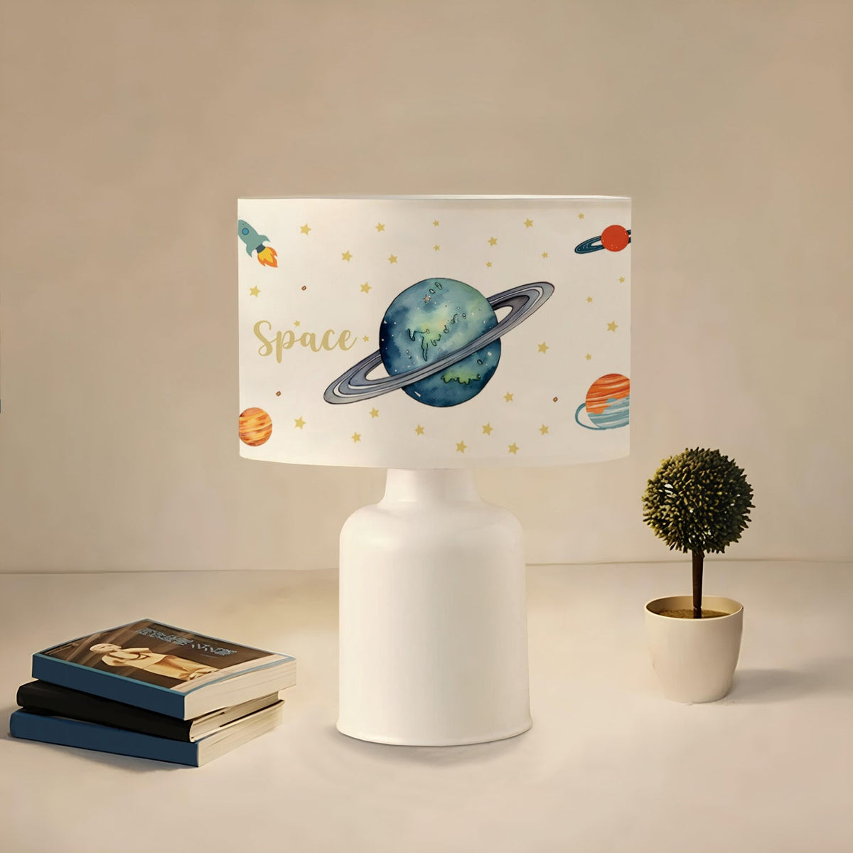 Kids Space Uzay Temalı Çocuk Odası Abajur Lamba
