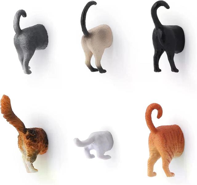 Kikkerland Funny Cat Butt Kedi Poposu Magnet Seti