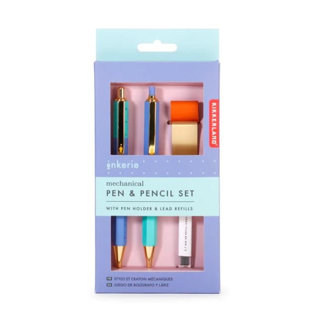 Kikkerland Inkerie 0.7 Mm Mekanik Uçlu Kalem & Tükenmez Kalem & Klips Seti