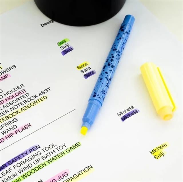 Kikkerland-Kikkerland Silinebilir Fosforlu 4'lü Kalem Seti-Fosforlu Kalem-2-Milagron.com