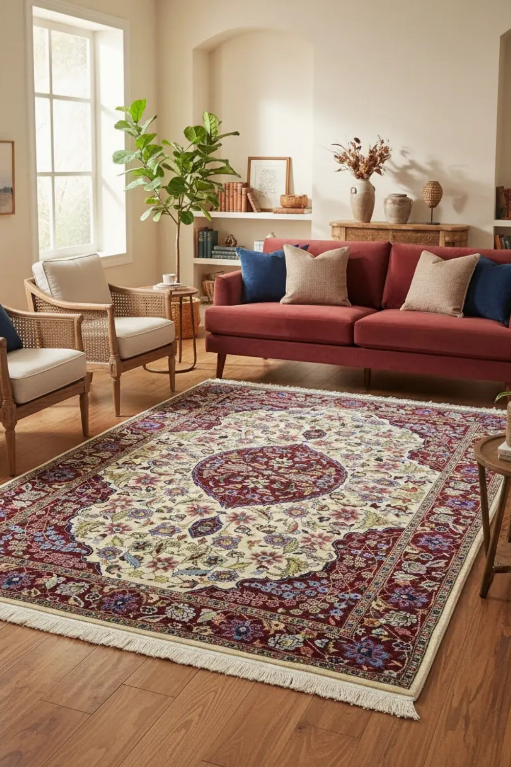 El Dokuma Hereke Halısı Erikdalı Modeli 140x200 Cm - 0