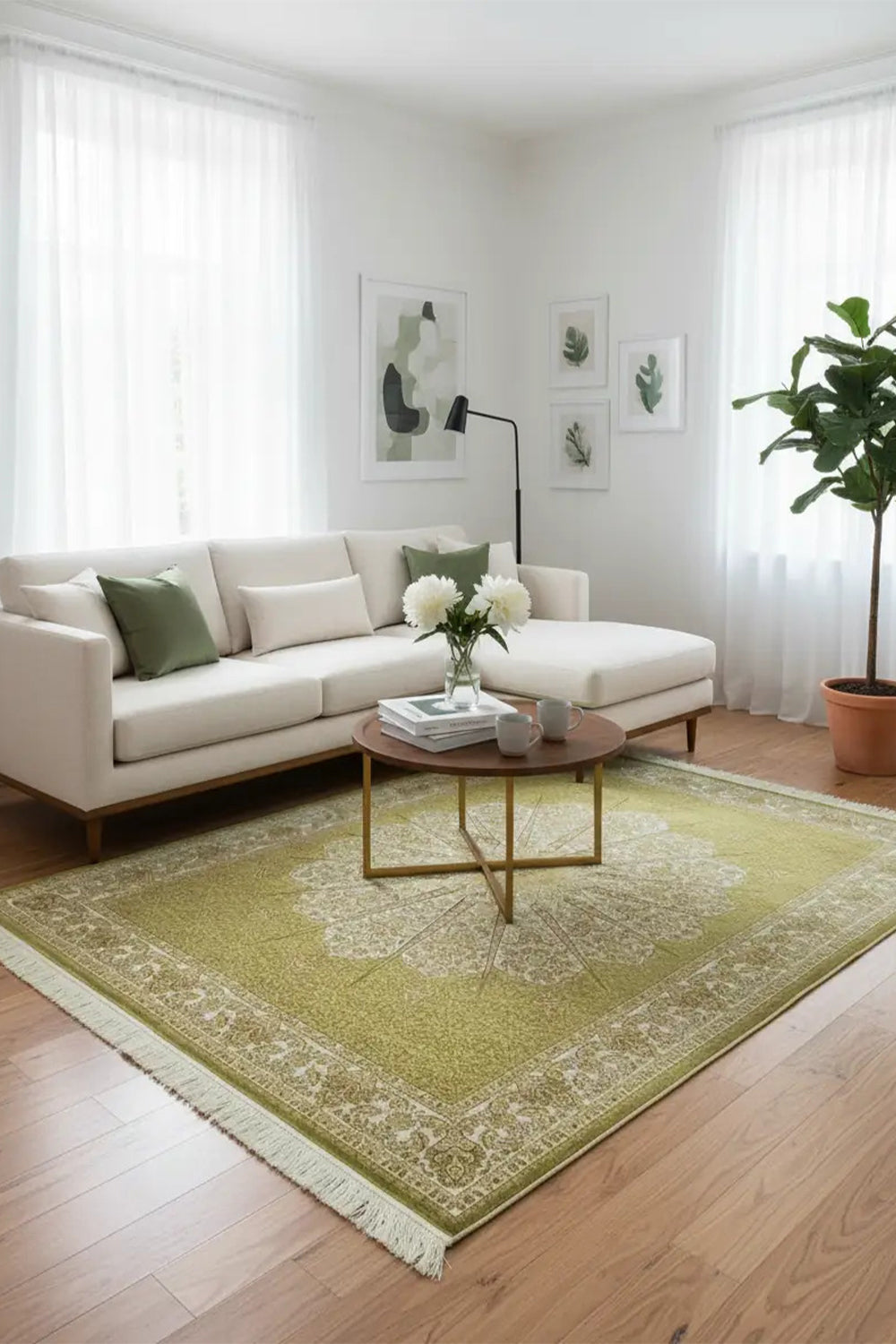 Geleneksel Desenli Bambu Halı 160x230 Cm (3.68 M²) - 0