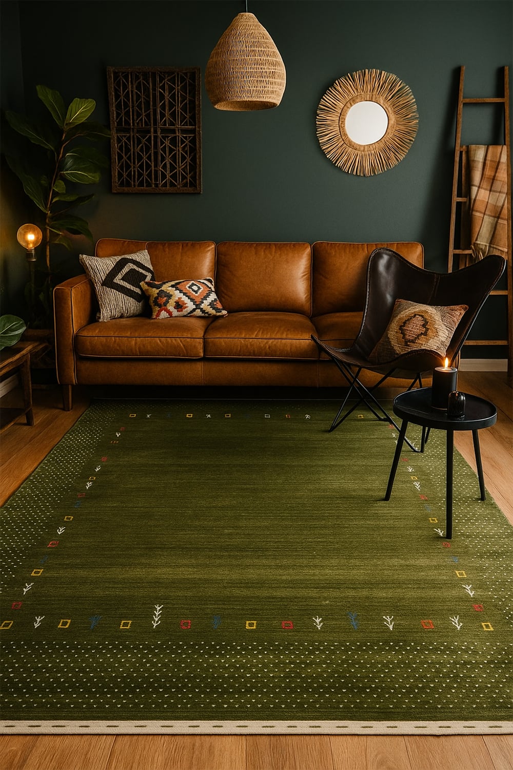 Lori Yünden El Dokuma Etnik Desenli Modern Halı - 0