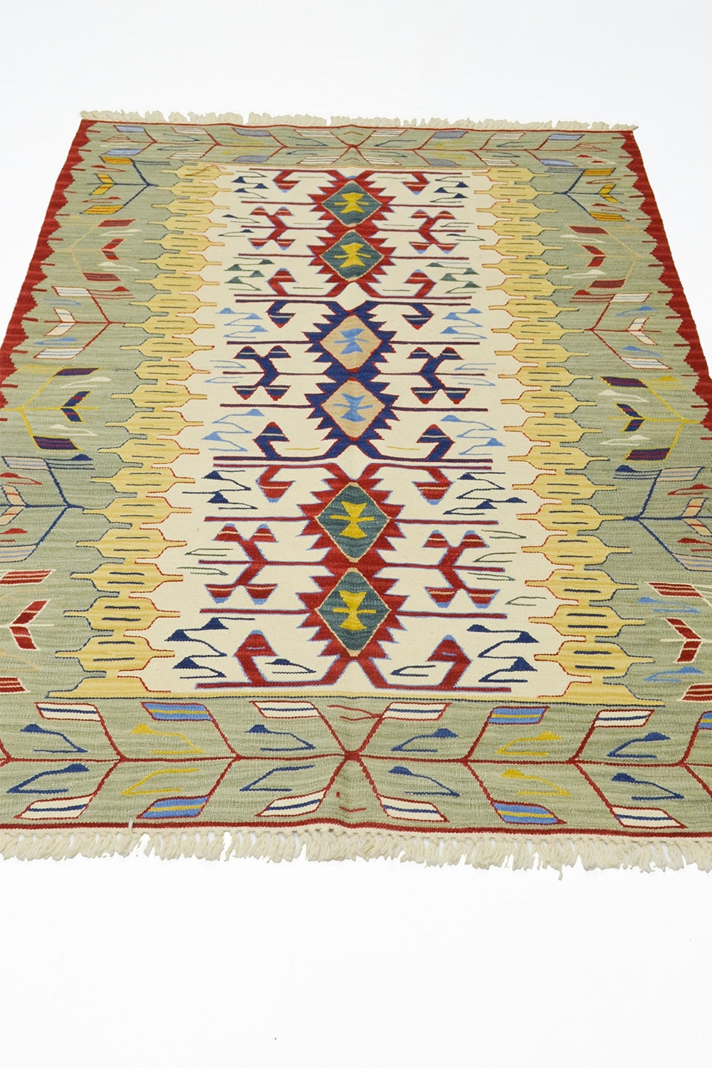 Yünden El Dokuma Uşak Kök İnce Kilim 120x180 Cm (2.16 M²) - 1