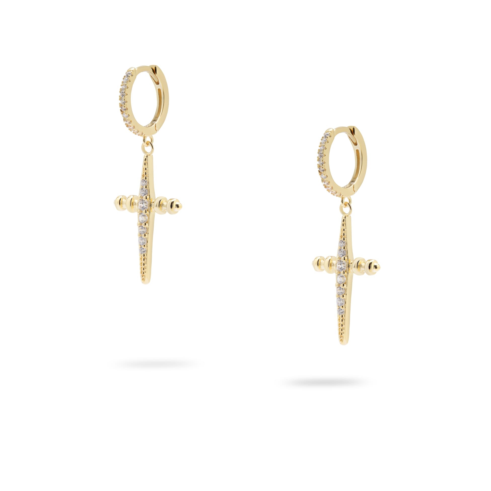 Kimolos-Don't Touch 925 Ayar Gümüş Zirkon Taşlı Tasarım Küpe-1-Milagron.com
