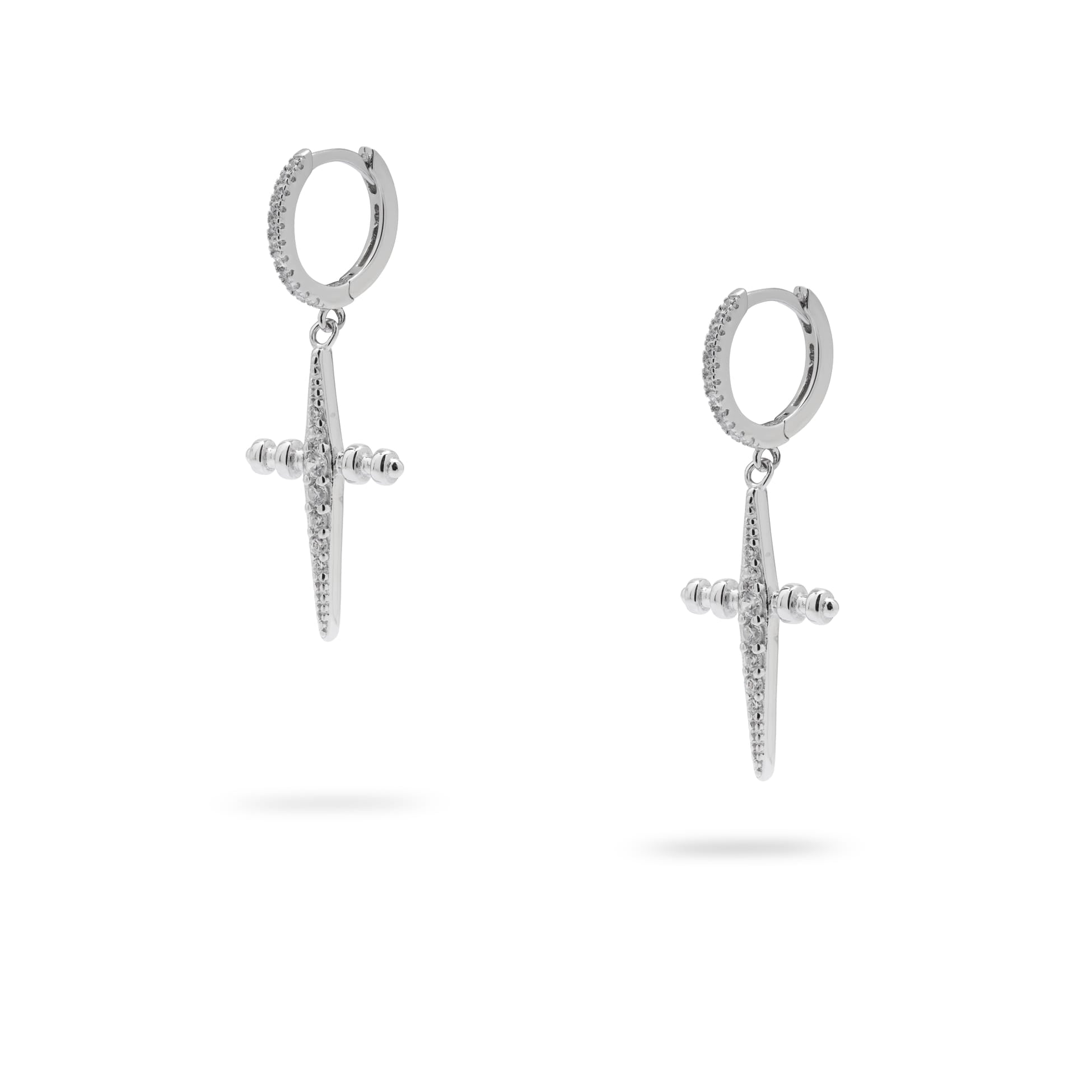 Kimolos-Don't Touch 925 Ayar Gümüş Zirkon Taşlı Tasarım Küpe-3-Milagron.com
