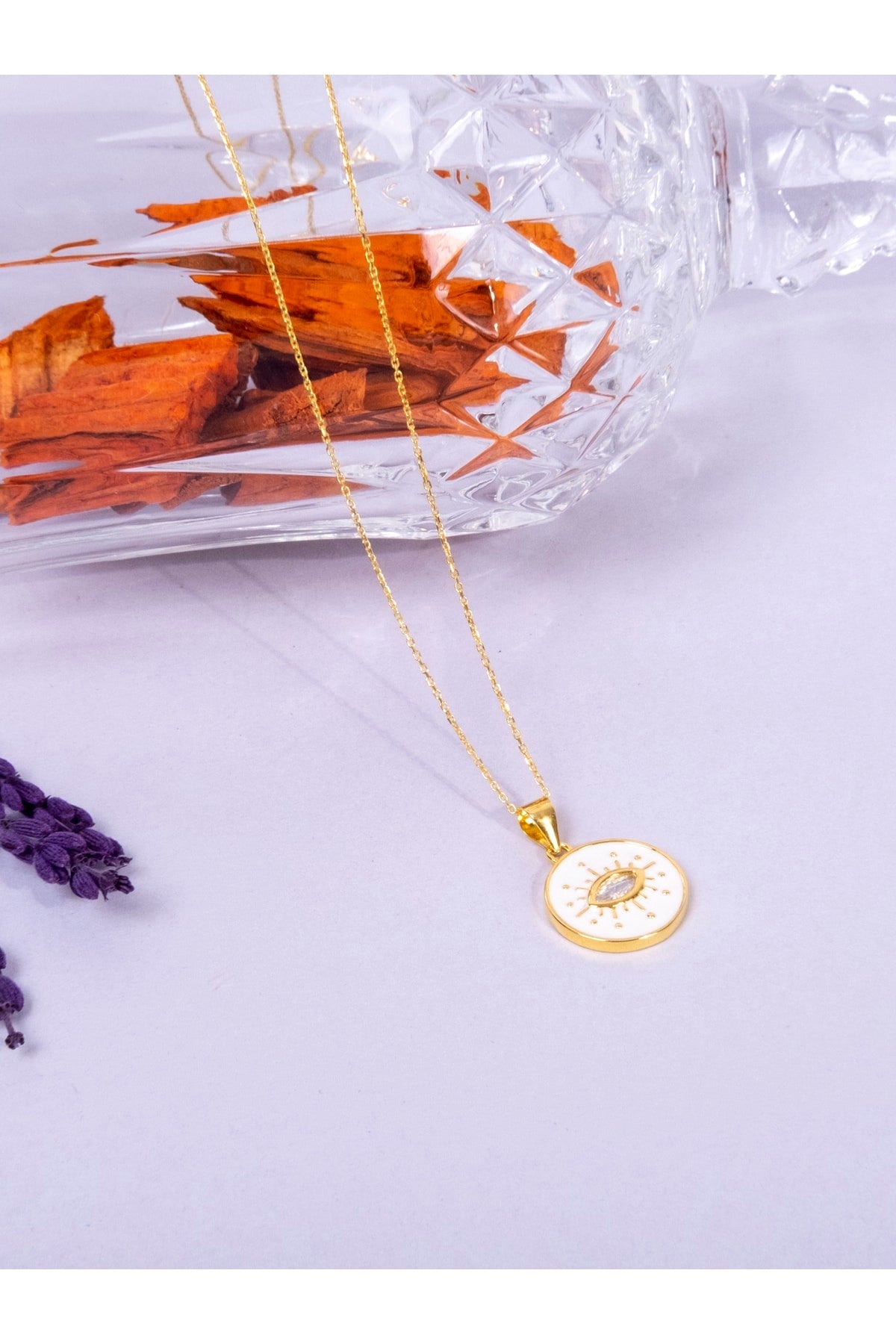 Kimolos-Eyes On You 925 Ayar Gümüş Beyaz Renk Kolye-Kolye-1-Milagron.com