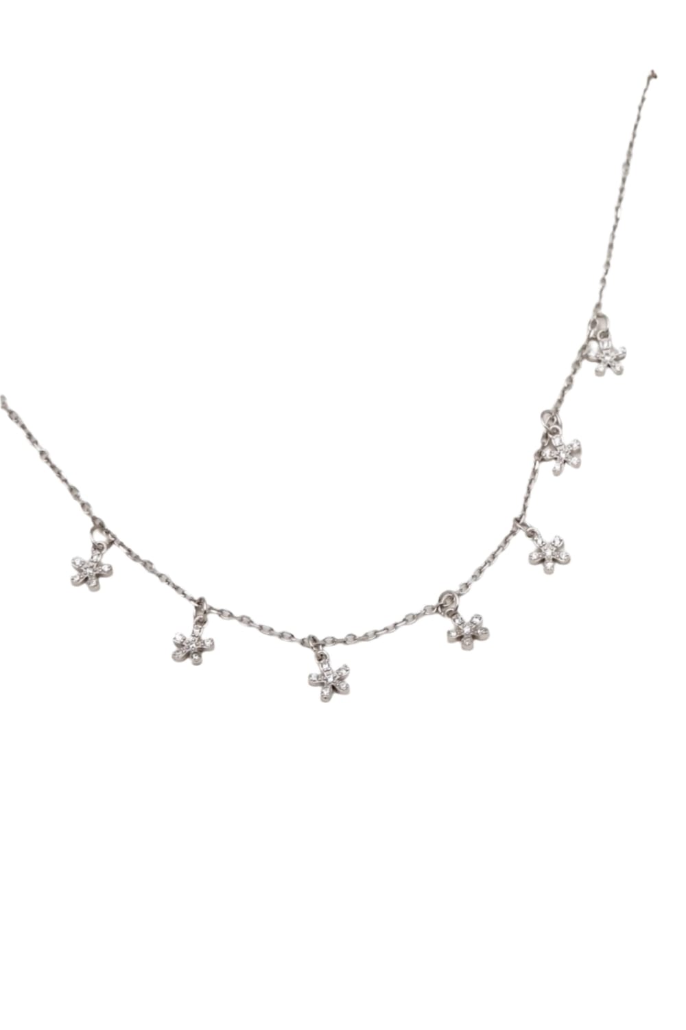 Kimolos-Florist 925 Ayar Gümüş Zirkon Taşlı Çiçekli Kolye-Kolye-2-Milagron.com
