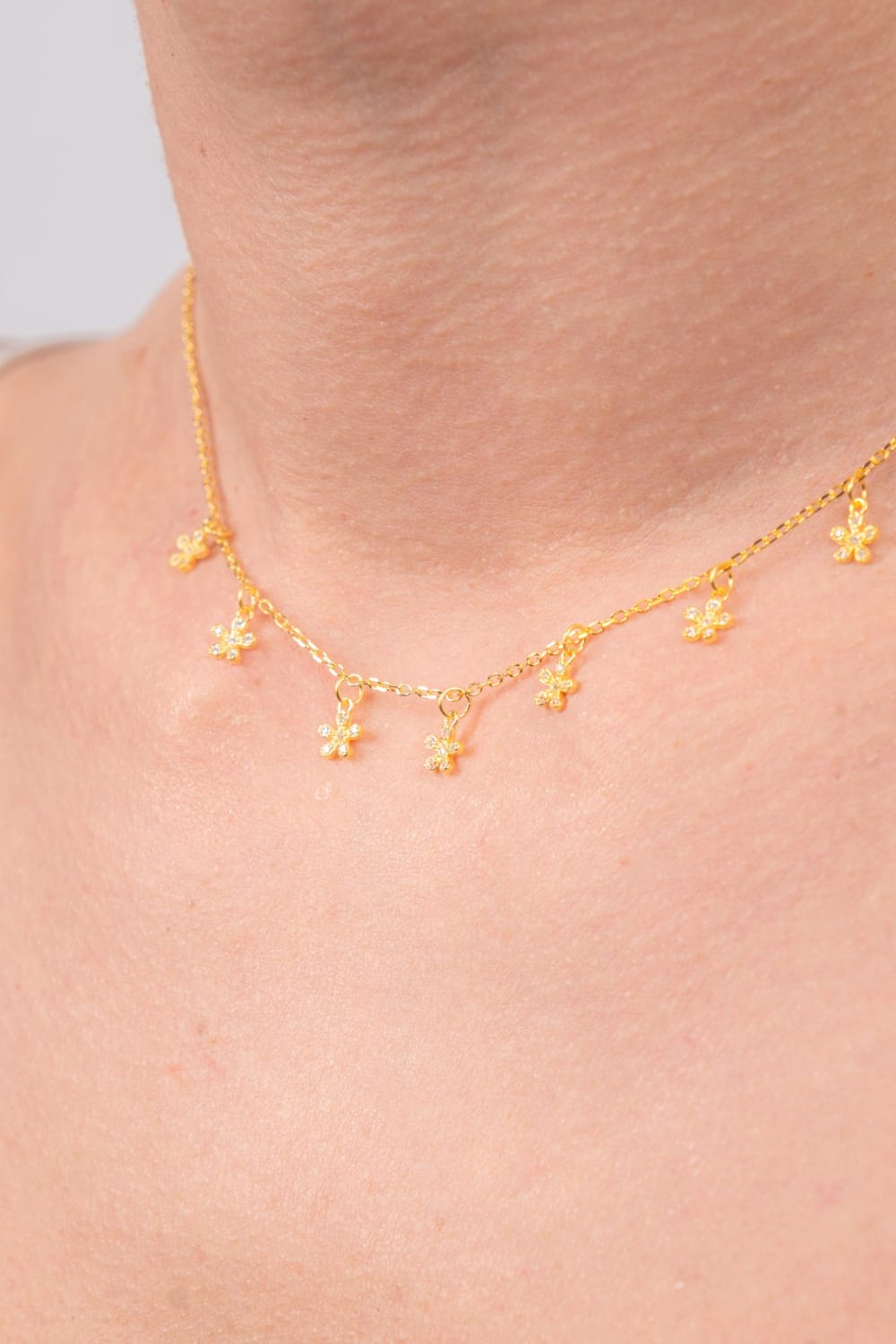 Kimolos-Florist 925 Ayar Gümüş Zirkon Taşlı Çiçekli Kolye-Kolye-3-Milagron.com