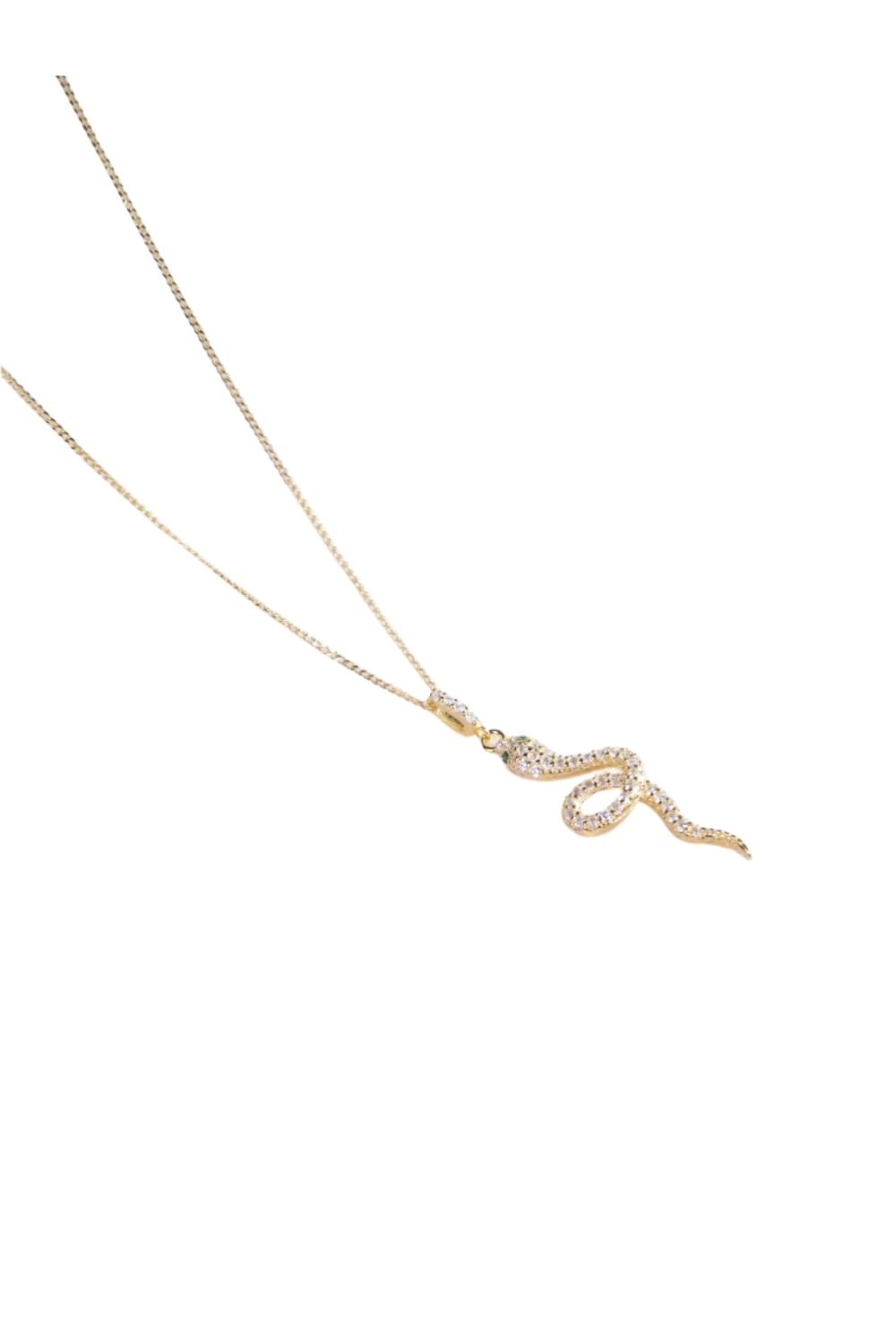 Kimolos-Glitter 925 Ayar Gümüş Zirkon Taşlı Yılan Model Kolye-Kolye-1-Milagron.com