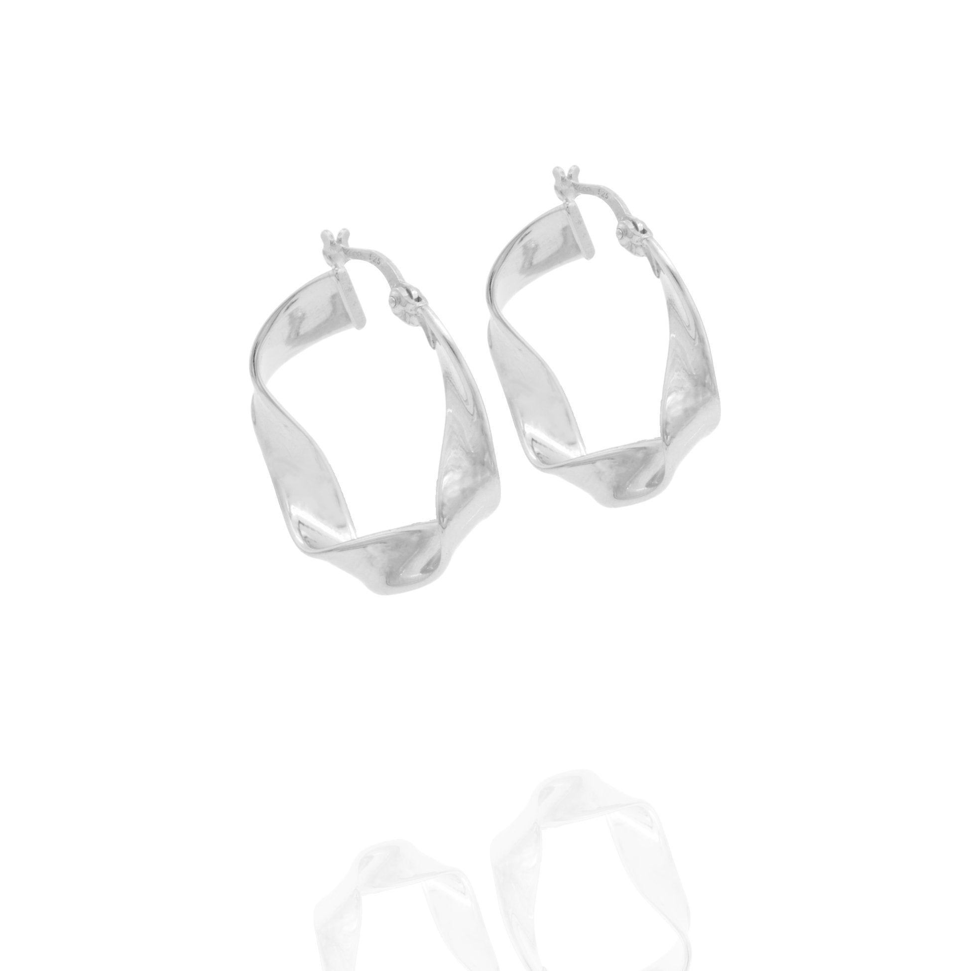 Kimolos-Grace 925 Ayar Gümüş Tasarım Halka Küpe-Küpe-5-Milagron.com