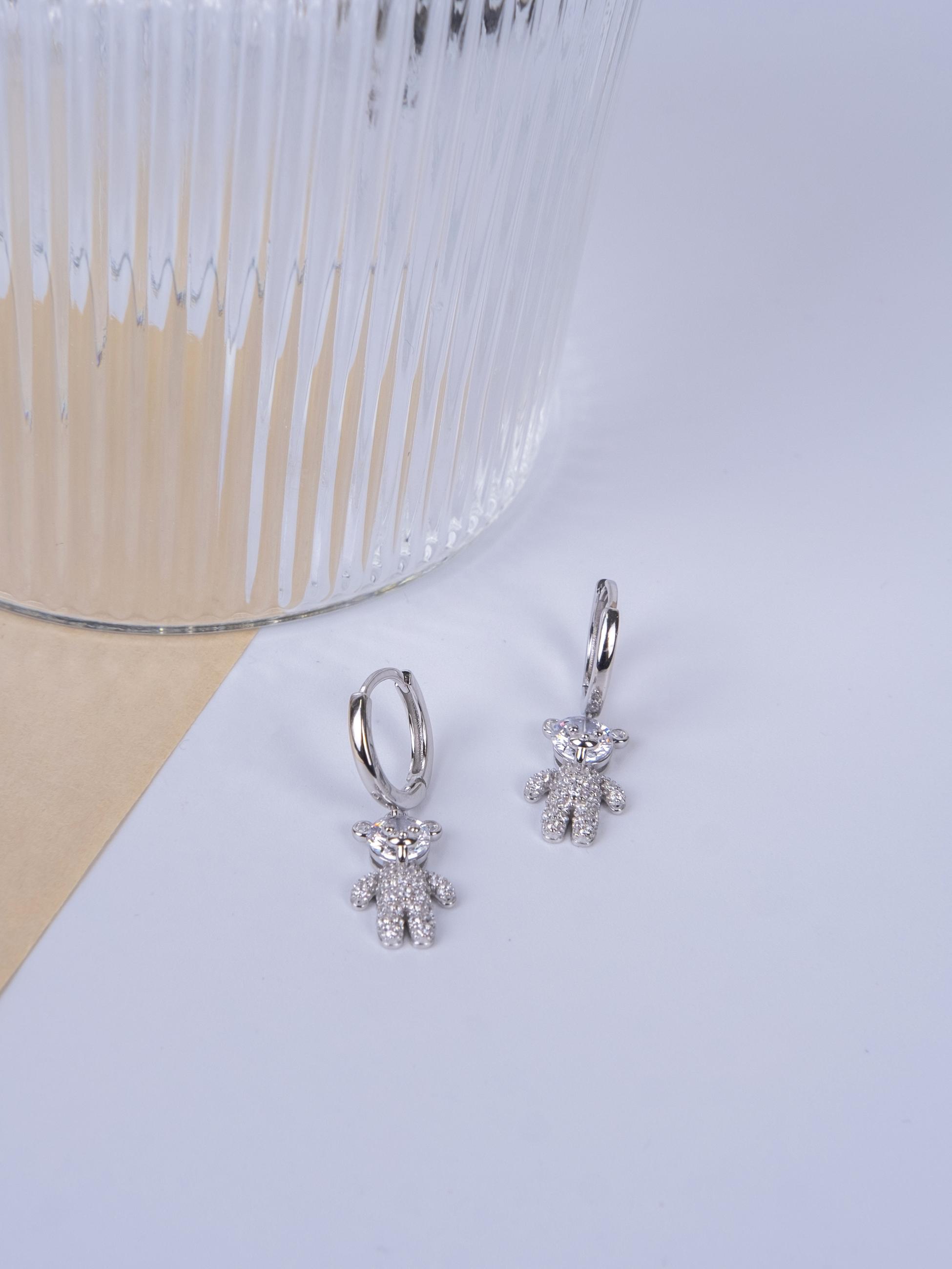 Kimolos-Haribo 925 Ayar Gümüş Zirkon Taşlı Küpe-Küpe-2-Milagron.com