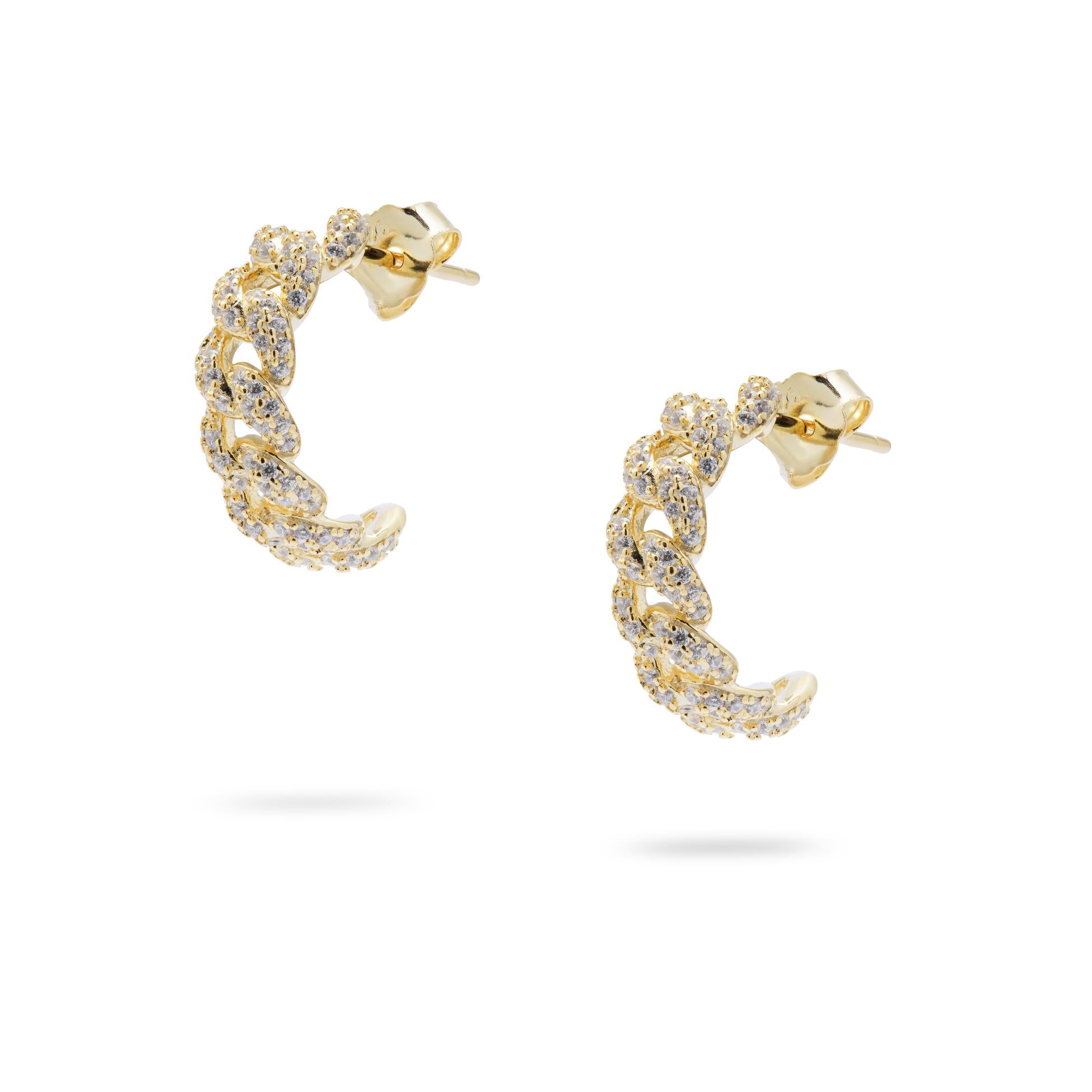 Kimolos-Like U 925 Ayar Gümüş Zirkon Taşlı Zincir Halka Küpe-Küpe-1-Milagron.com